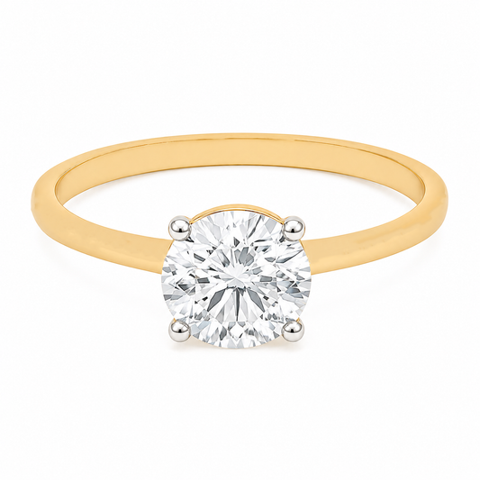1.50TDW Lab Diamond Solitaire Ring in 14K Yellow Gold