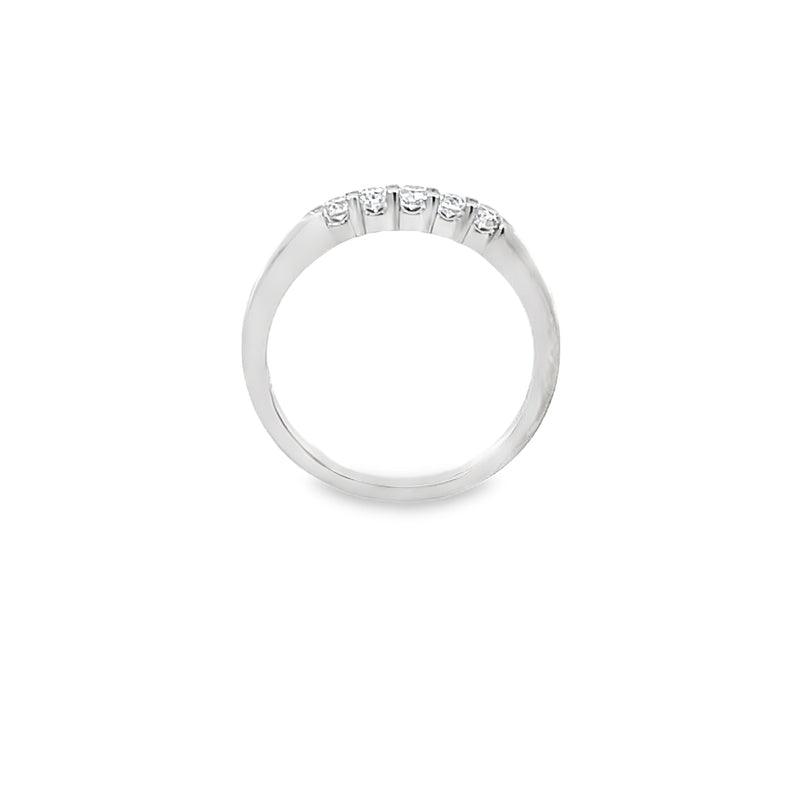 10K White Gold 0.25TDW Lab Grown Diamond 5 Stone Band