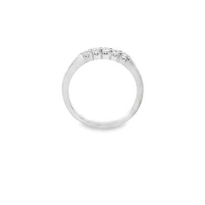 10K White Gold 0.25TDW Lab Grown Diamond 5 Stone Band