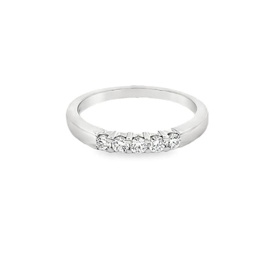 10K White Gold 0.25TDW Lab Grown Diamond 5 Stone Band