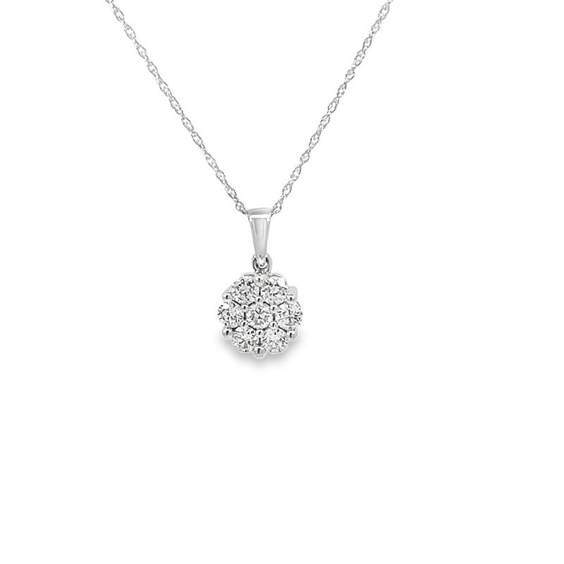 1.00TDW Lab Grown Diamond 14K White Gold Earring & Pendant Set