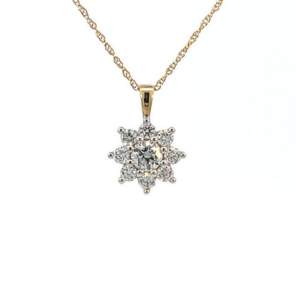 1.00TDW Lab Grown Diamond Earring & Pendant Set in 14K Yellow Gold