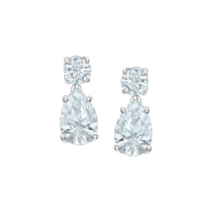 14K White Gold 3.78TDW Lab Grown Diamond Pear Earrings