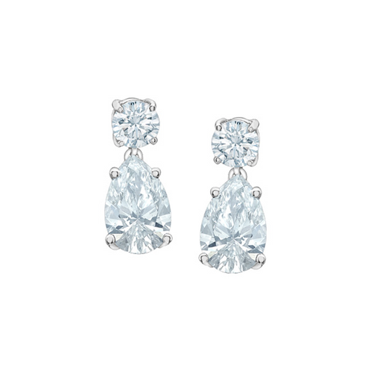 14K White Gold 3.78TDW Lab Grown Diamond Pear Earrings