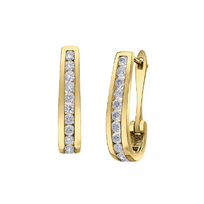 1.00 TDW Diamond 10K Yellow Gold Earrings