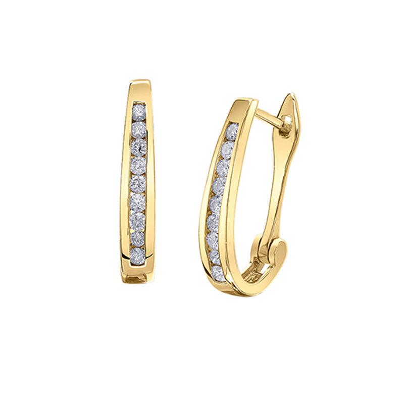 0.33 TDW Diamond 10K Yellow Gold Earrings