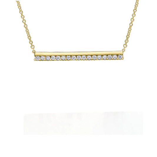 10K Yellow Gold 0.25TDW Diamond Bar Necklace