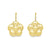 18K Yellow Gold Flower Shape French Back Earrings