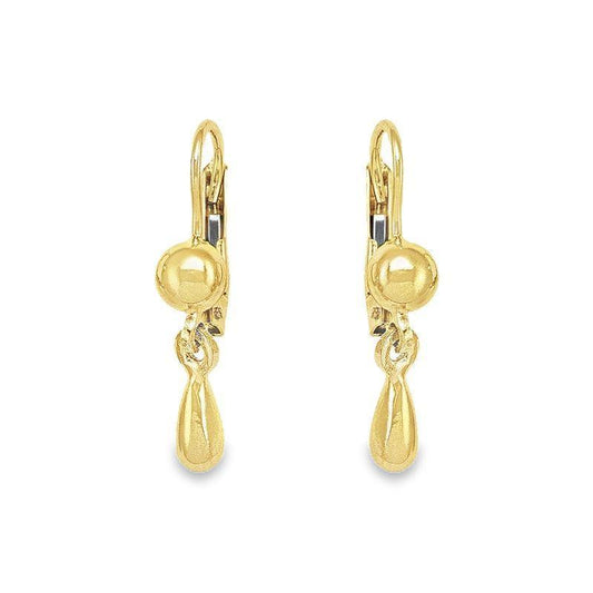 10K, 14K Yellow Gold High Polish Tear Drop Earrings