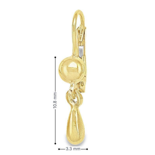 10K, 14K Yellow Gold High Polish Tear Drop Earrings