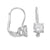 10K White Gold CZ 4-Claw French Back Earrings