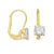 10K Yellow Gold CZ 4-Claw French Back Earrings