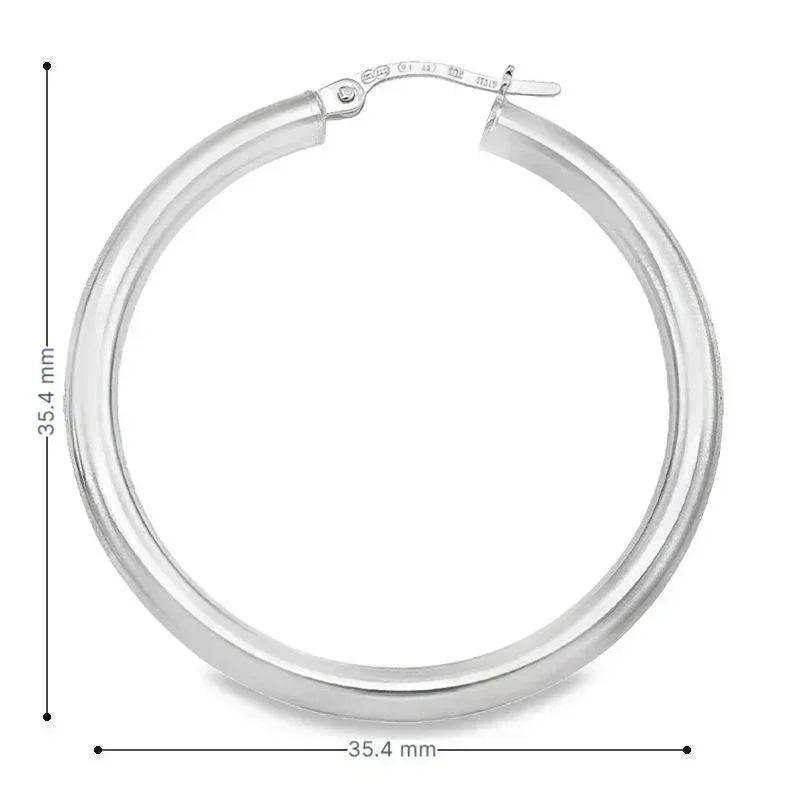 10K, 14K, 18K Yellow Gold High Polish 3mm Tube Classic Hoop Earrings