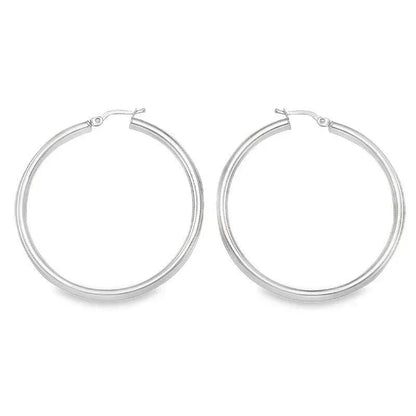 3mm Tube High Polish Classic Hoop Earrings in 10K, 14K Yellow Gold