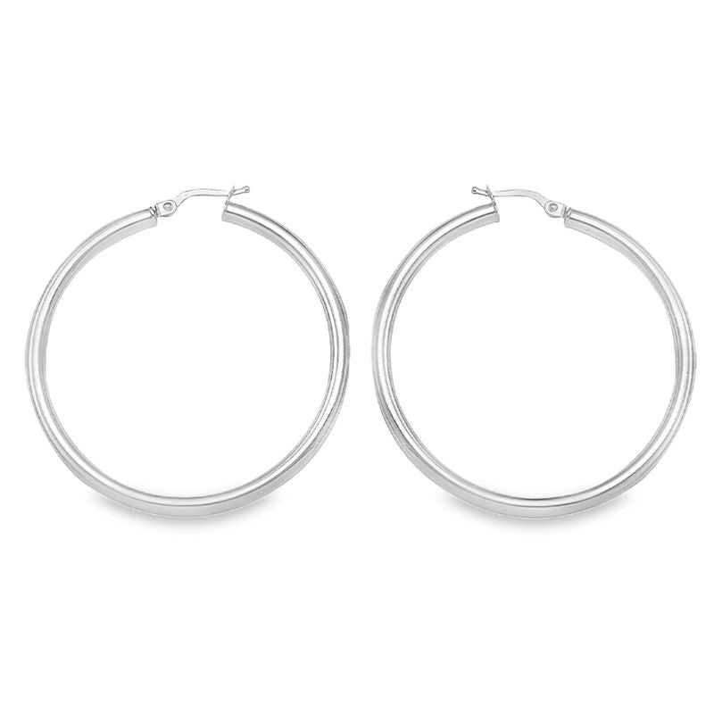 3mm Tube High Polish Classic Hoop Earrings in 10K, 14K and 18K Yellow Gold