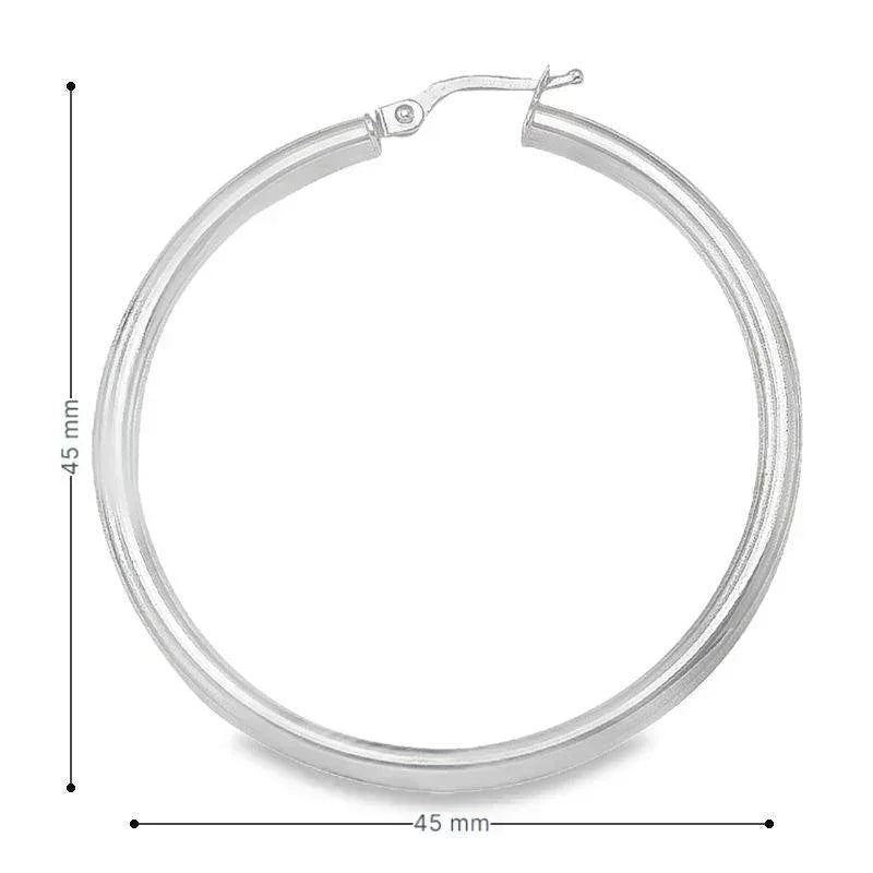 3mm Tube High Polish Classic Hoop Earrings in 10K, 14K Yellow Gold