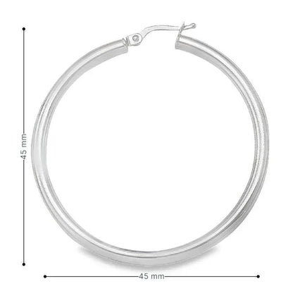 3mm Tube High Polish Classic Hoop Earrings in 10K, 14K Yellow Gold