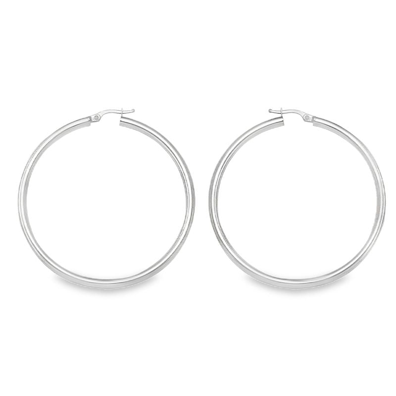 10K, 14K and 18K Yellow Gold High Polish 3mm Tube Classic Hoop Earrings