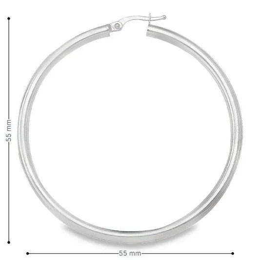 10K, 14K Yellow Gold High Polish 3mm Tube Classic Hoop Earrings