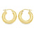 10K, 14K, 18K Yellow Gold High Polish Plain 4mm Tube Hoop Earrings