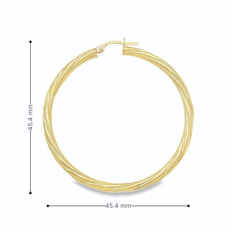 3mm 10K, 14K Yellow Gold Twisted Tube Hoop Earrings