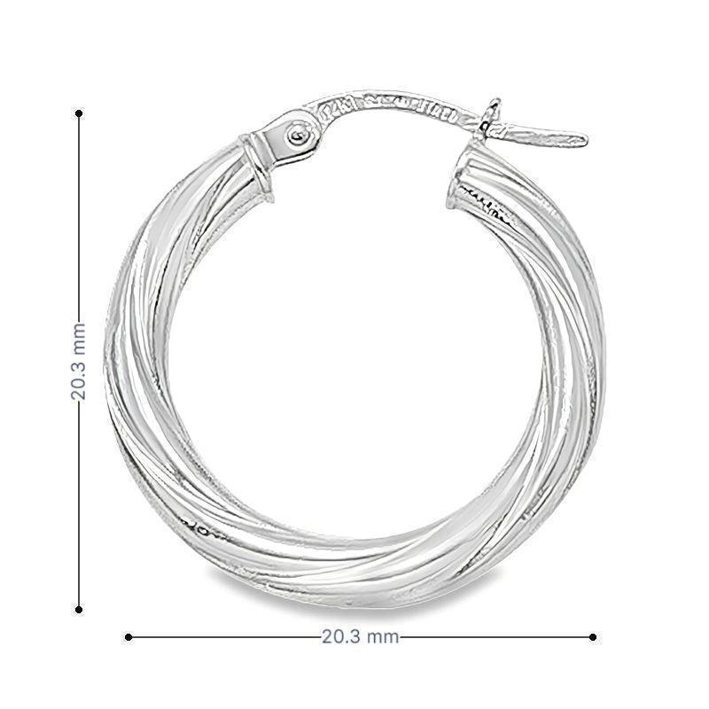 3mm Twisted Tube Hoop Earrings in 10K, 14K White Gold