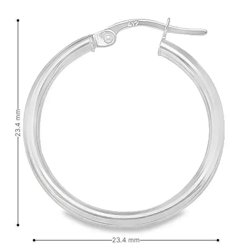 10K, 14K White Gold High Polish 2mm Tube Hoop Earrings