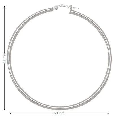 10K, 14K White Gold High Polish Plain 2mm Tube Hoop Earrings