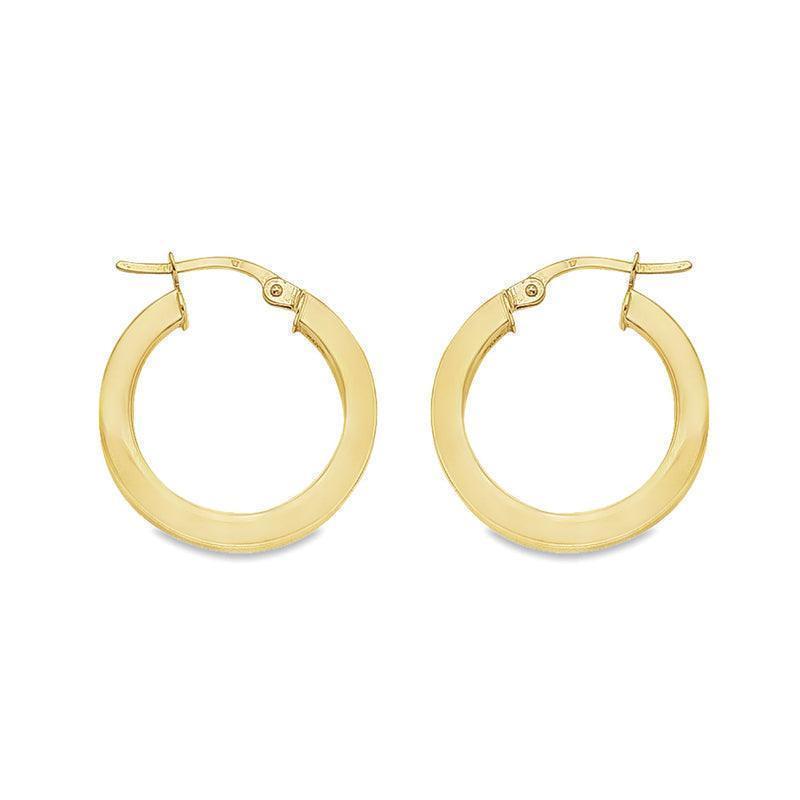 2.5 MM Square Tube Hoop Earrings In 10K, 14K Yellow Gold