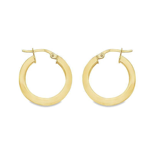 2.5 MM Square Tube Hoop Earrings In 10K, 14K Yellow Gold