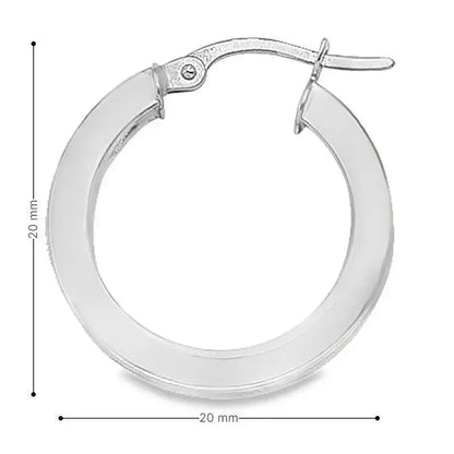 10K, 14K White Gold 2.5 MM Square Tube Hoop Earrings