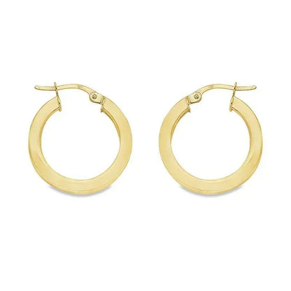 10K, 14K Yellow Gold 2.5 MM Square Tube Hoop Earrings