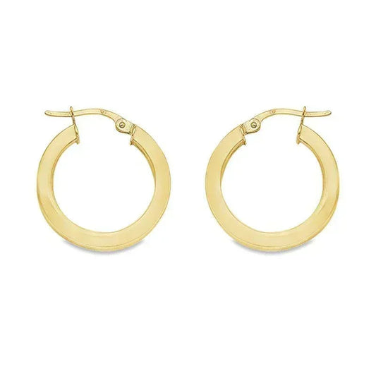 10K, 14K Yellow Gold 2.5 MM Square Tube Hoop Earrings