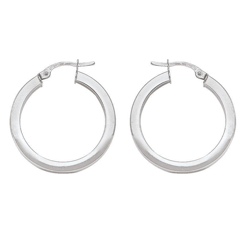 2.5 MM Square Tube With 10K, 14K White Gold Hoop Earrings