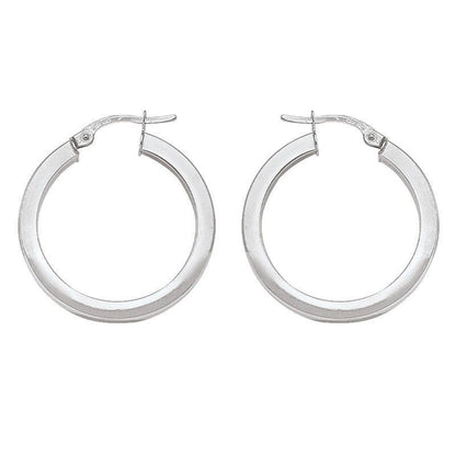 2.5 MM Square Tube With 10K, 14K White Gold Hoop Earrings