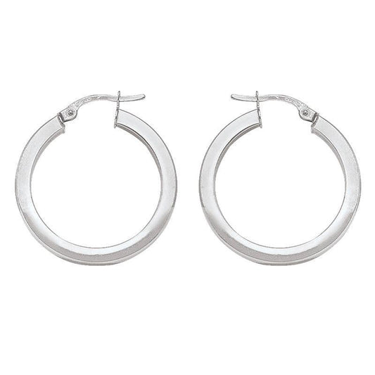 2.5 MM Square Tube With 10K, 14K White Gold Hoop Earrings