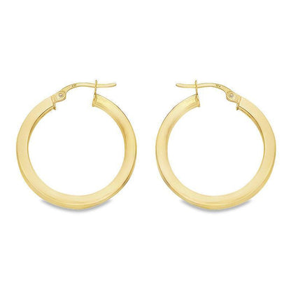 2.5 MM Square Tube 10K, 14K Yellow Gold Hoop Earrings