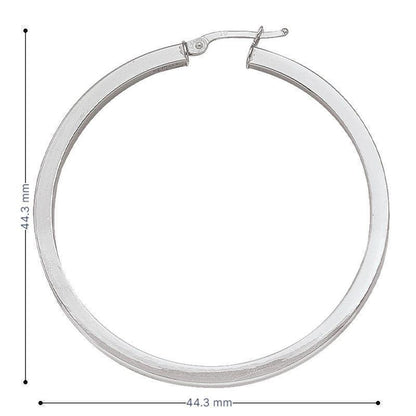 2.5 MM Square Tube Hoop Earrings In Solid 10K, 14K White Gold