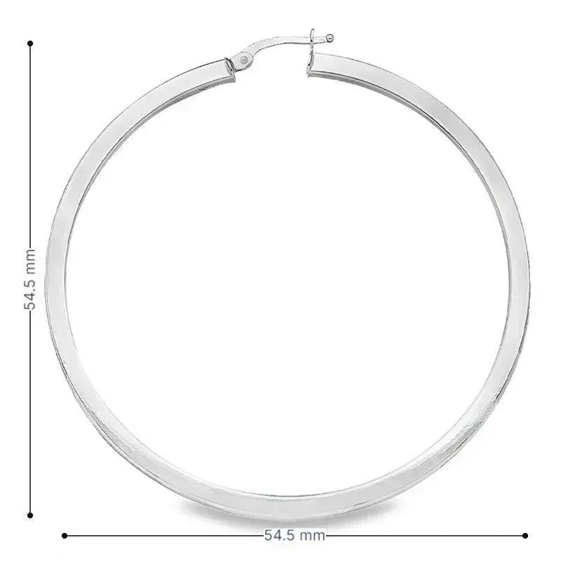 Square Tube 2.5 MM Hoop Earrings in 10K, 14K White Gold