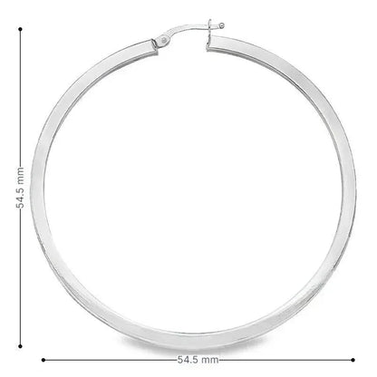 Square Tube 2.5 MM Hoop Earrings in 10K, 14K White Gold