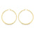 Square Tube 2.5 MM Hoop Earrings in 10K, 14K and 18K Yellow Gold