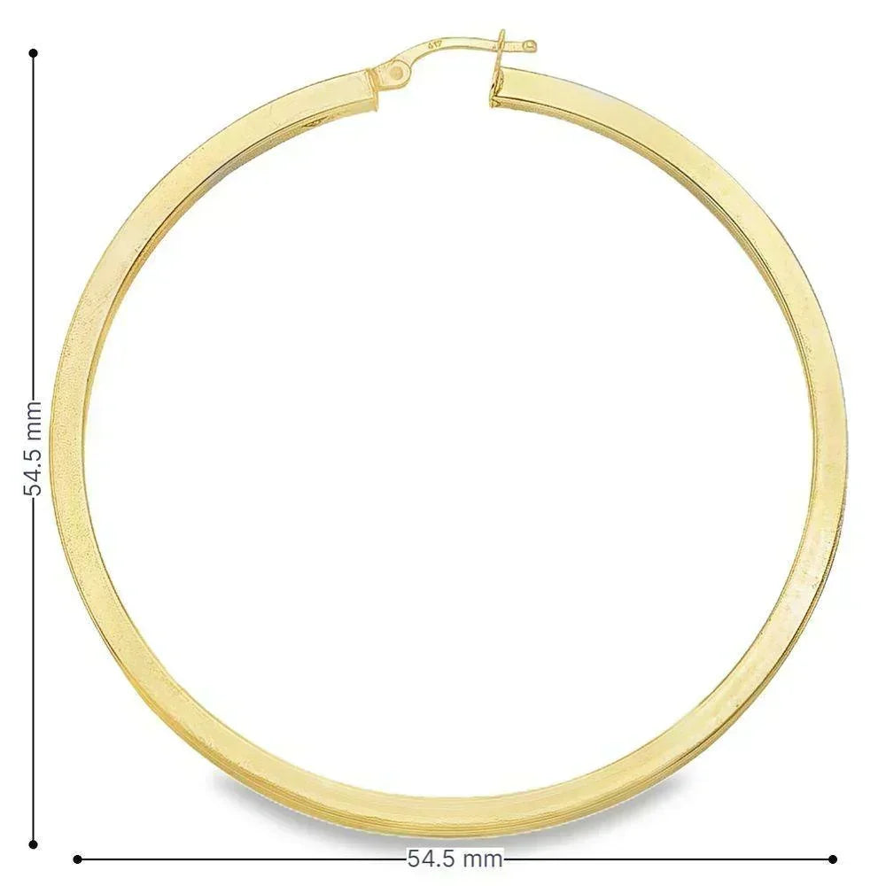 2.5 MM Square Tube Hoop Earrings In Solid 10K, 14K Yellow Gold