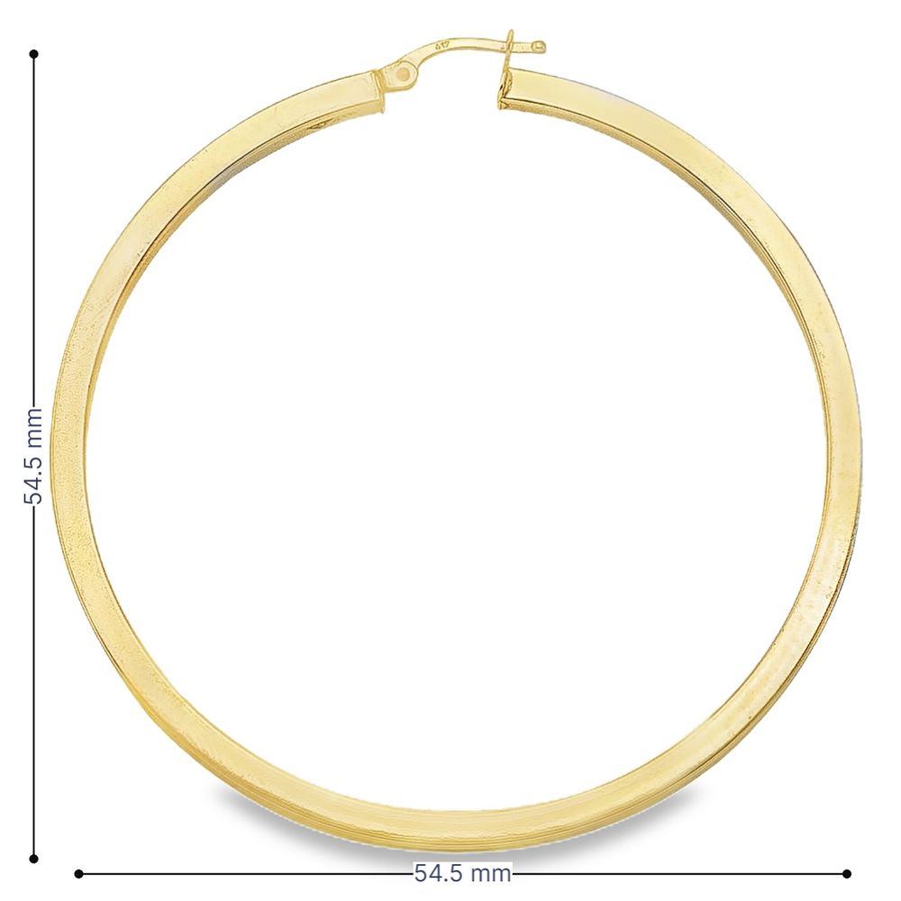 2.5 MM Square Tube Hoop Earrings In Solid 10K, 14K and 18K Yellow Gold