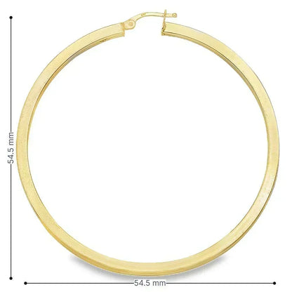 Square Tube 2.5 MM Hoop Earrings in 10K, 14K Yellow Gold