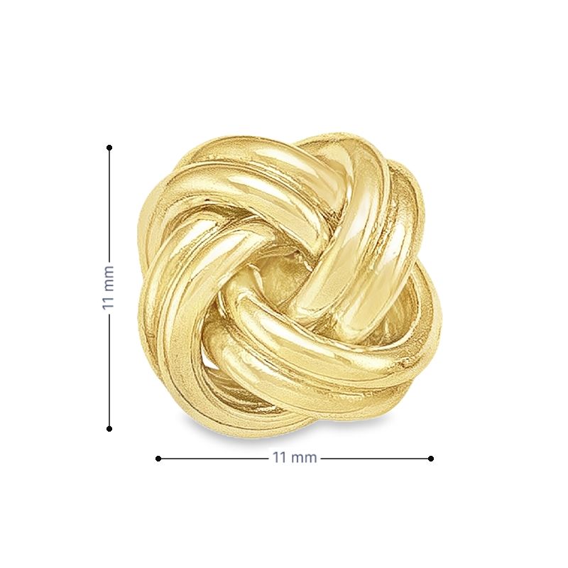 Love Knot Stud Earring in 14K and 18K Yellow Gold