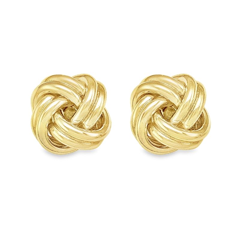 Love Knot Stud Earring in 14K and 18K Yellow Gold 