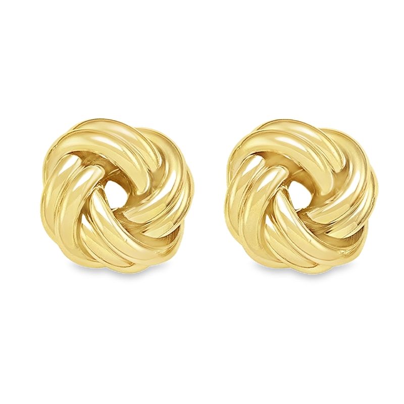 14K, 18K Yellow Gold Love Knot Stud Earrings