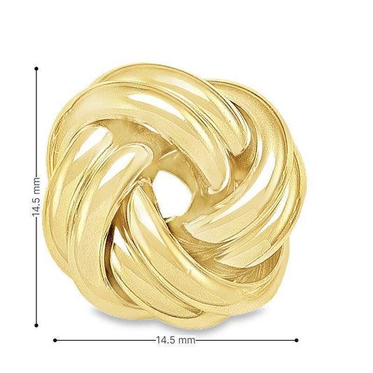 14K Yellow Gold Love Knot Stud Earrings