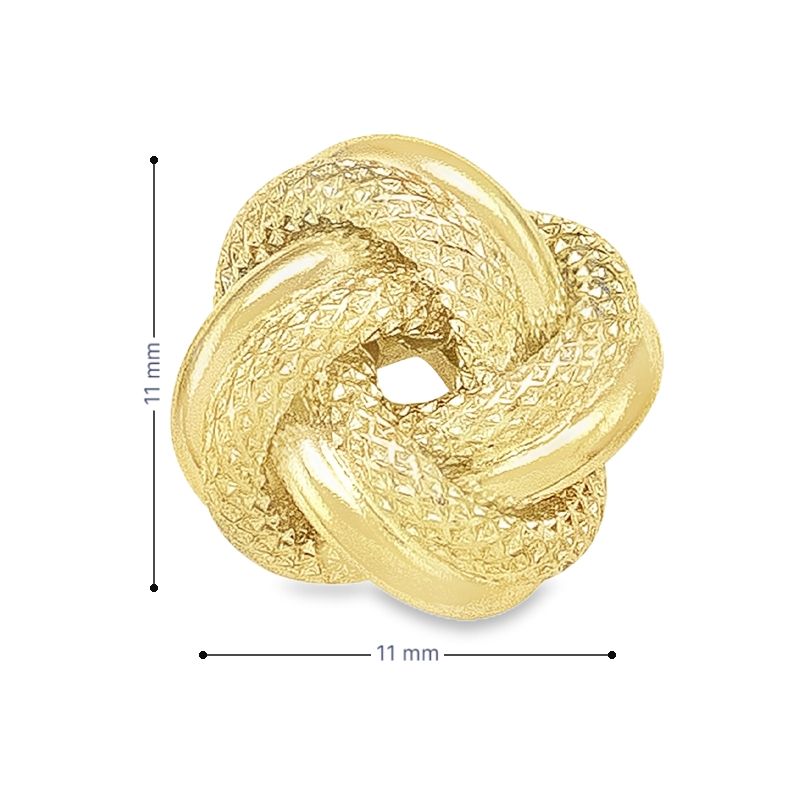 10K, 18K Yellow Gold Patterned Love Knot Earring