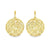 18K Yellow Gold Diamond Cut French Back Half Ball Earrings